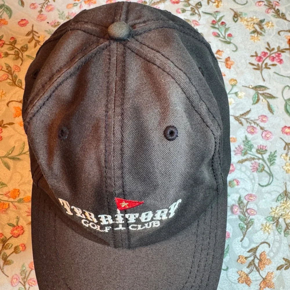 Territory Golf Club MN American Dry Goods Faded Black Cotton Strapback Hat Cap